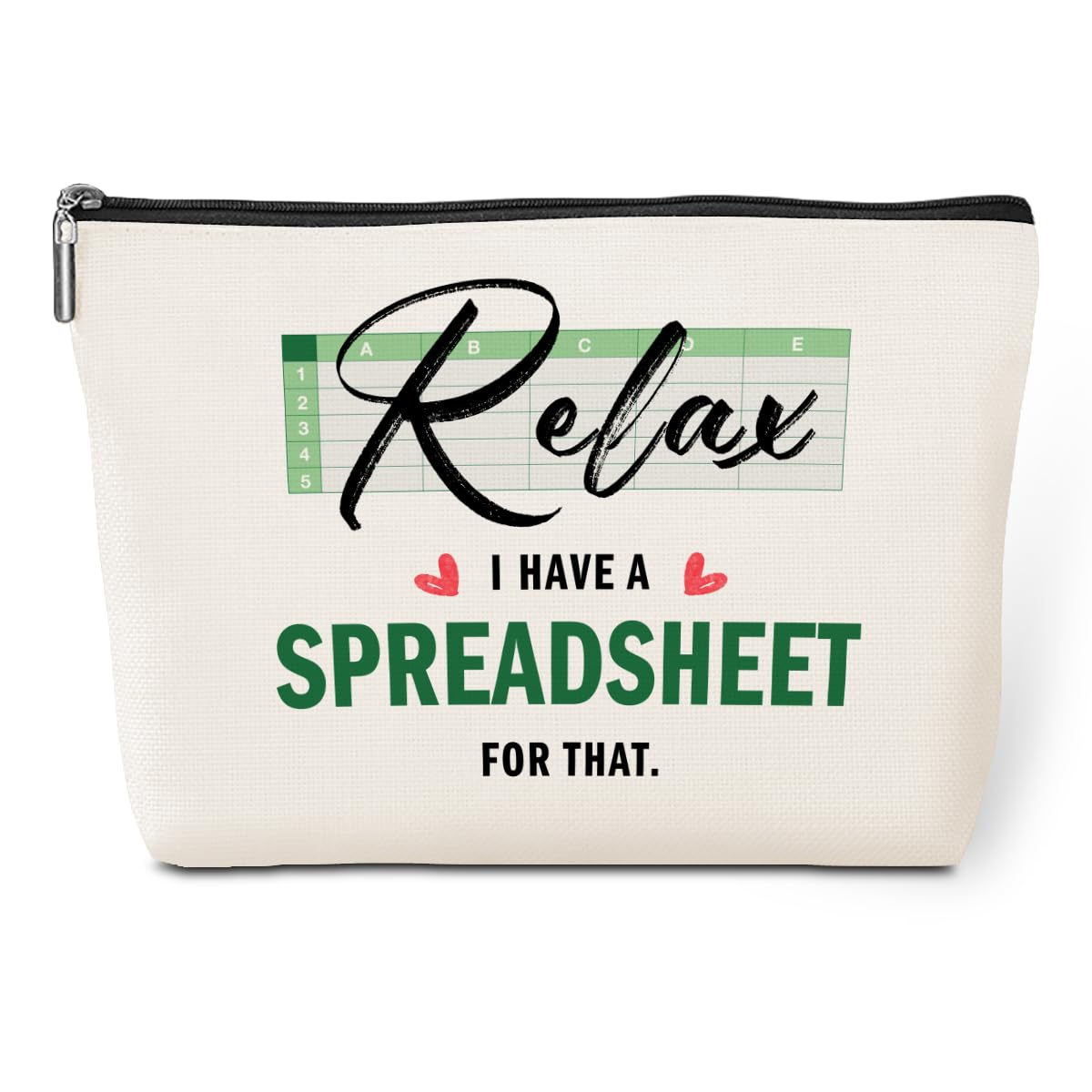 jeilink Accountant Gifts Funny Makeup Bag Excel Gifts Office Accessories Supplies Humor Office Gifts for Women Coworker Accountant CPA Birthday Graduation Boss Day Cosmetic Bags Travel Toiletry Bag