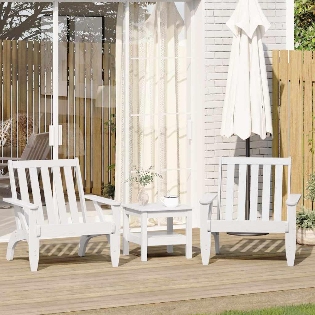 vidaXL Sillas de jardín Adirondack 2 uds Blanco 75x77x77 cm, Silla de jardín, Asiento de jardín, Asientos para Exteriores, Silla de Relax