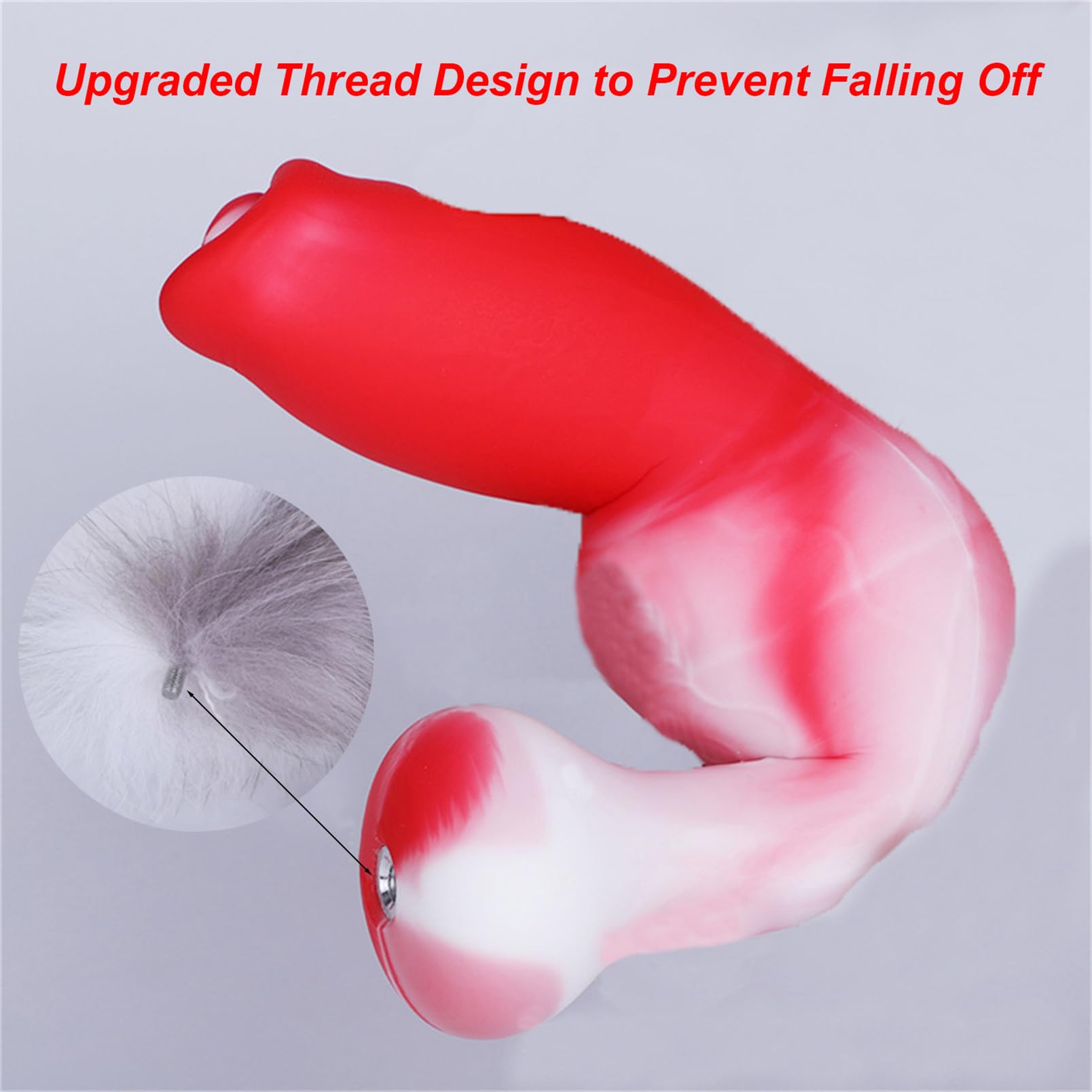 Youhitec Anal Sex Toy Silicone Dildo with Tail - Realistic Anal Dildo Butt Plug with Big Knot, Soft G Spot Dildo Huge Prostate Dildo Anal Dilator for Women/Men - 7.28in: 4.72IN Anal Dildo with Tail