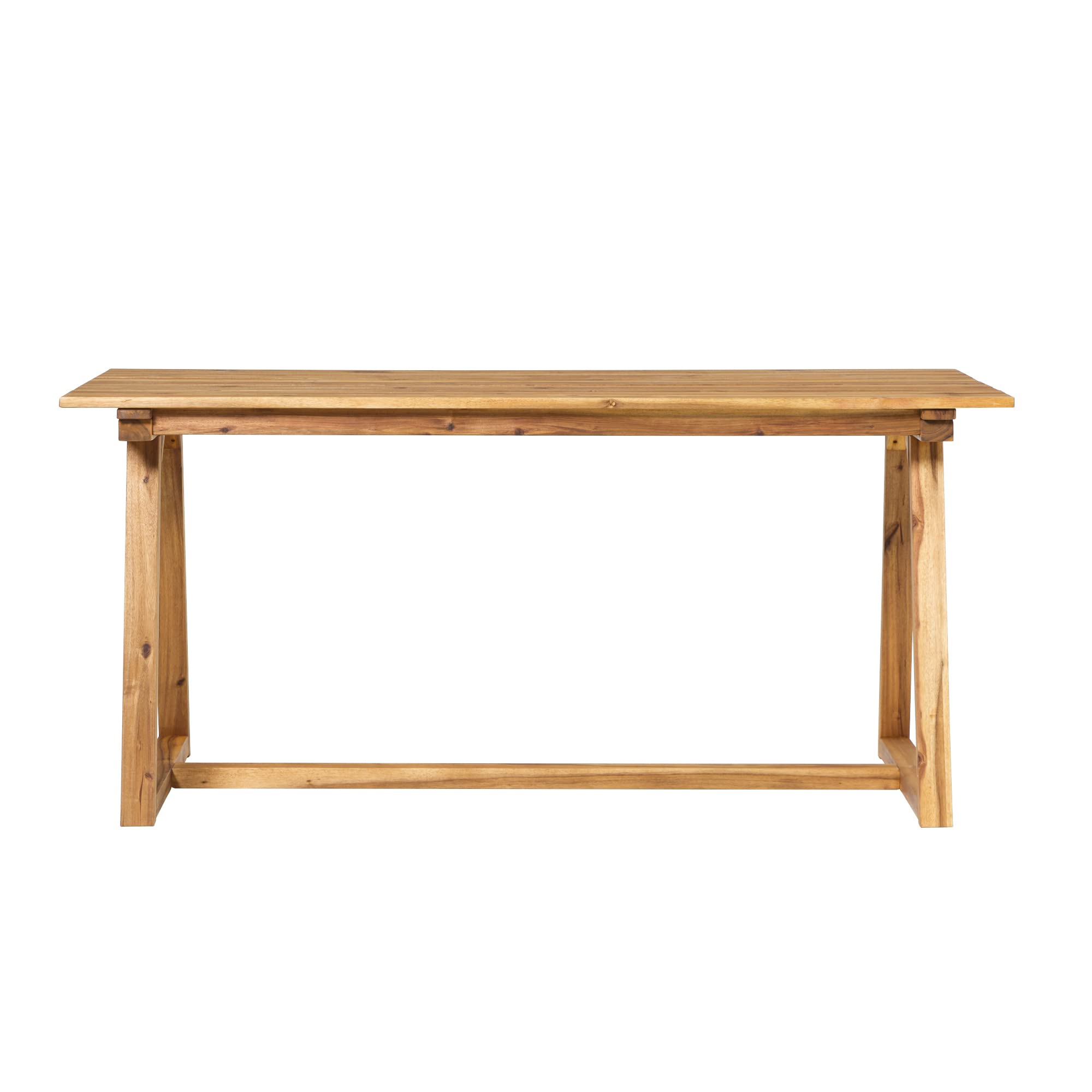 GOWE Contemporary Solid Wood Slat-Top Patio Dining Table ¨C Natural