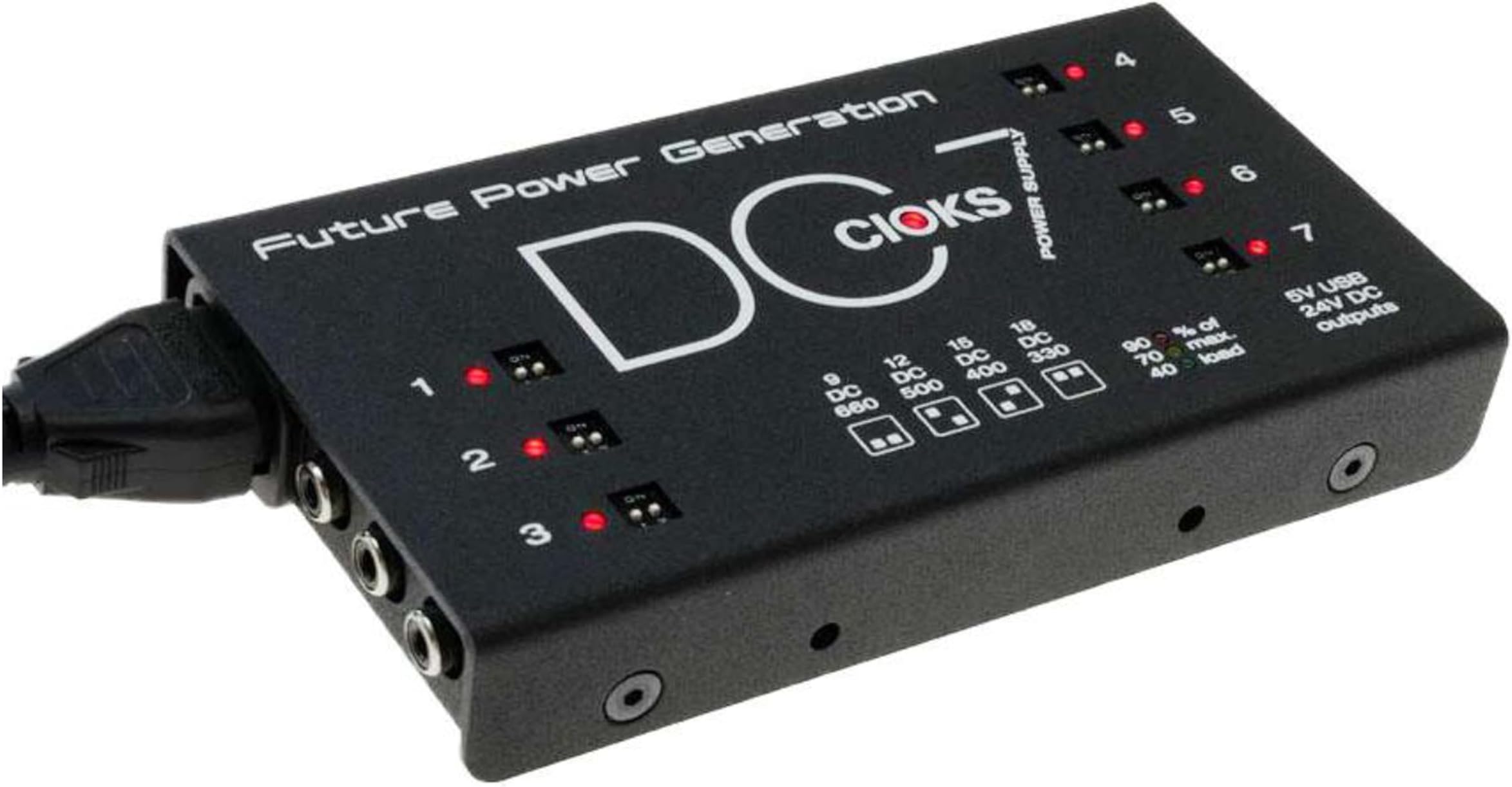 CIOKS DC7 Future Power Generation 9V / 12V / 15V / 18V DC Universal Power Supply with 7 Isolated Outputs and 5V USB Outlet for Effect Pedals