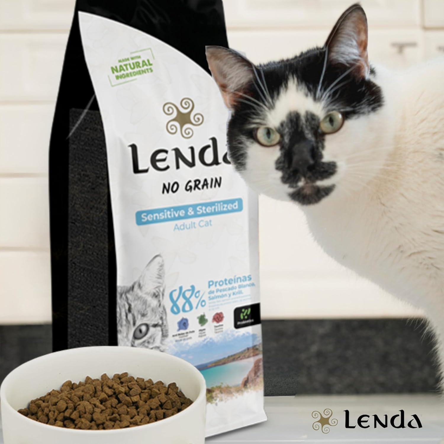 Lenda Chat Sensitive & Sterilized 7Kg- Croquettes pour Chats Adultes Stérilisés en Surpoids - Nourriture pour Chats avec Allergies ou Intolérances Alimentaires- Aliment Hypoallergénique sans Céréales
