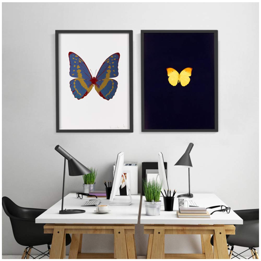 Impresiones de Carteles Pinturas en Lienzo Arte de Mariposas Modernas Hermosas Niñas Decoración para el hogar Imágenes Marco de decoración-50x70cm con Marco