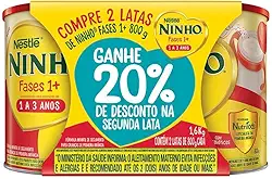 Ninho 1+ Fases 2 Latas 800g cada + 20% na Segunda Lata