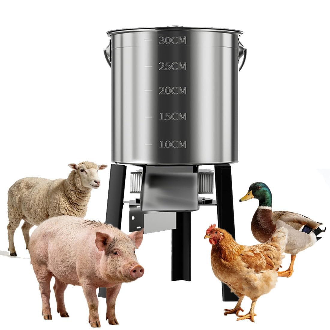 QianCruxtacy Electric Poultry Feed Grinder, 200W Animal Vegetable Chopper with High-Performance Pure Copper Brushless Motor, Rapidly Shreds Fresh Grass, Straw, Coarse Root Stem Based Fodder