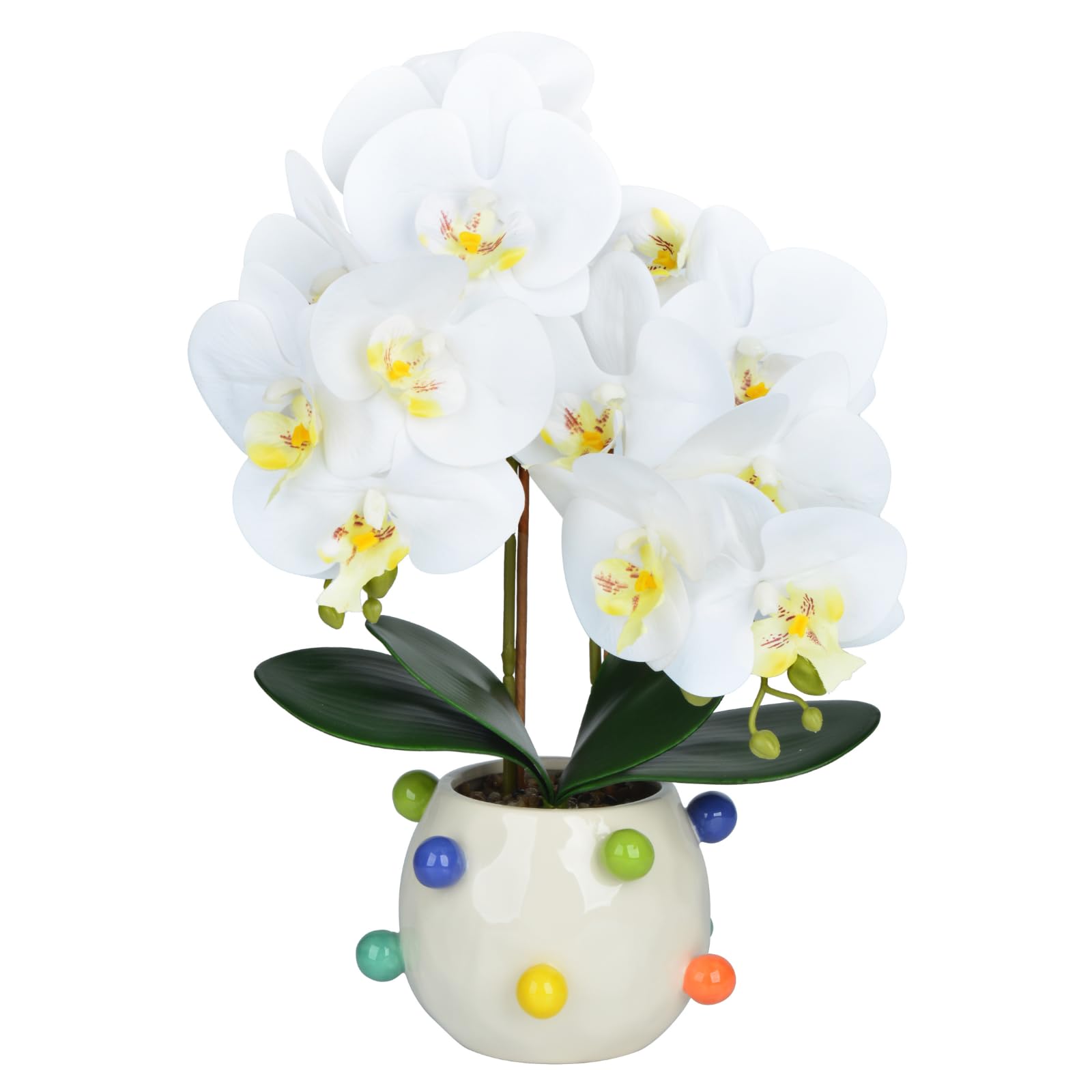 Orchid Artificial Flowers, 18'' Silk Orchids with Stems Real Look, Faux ...