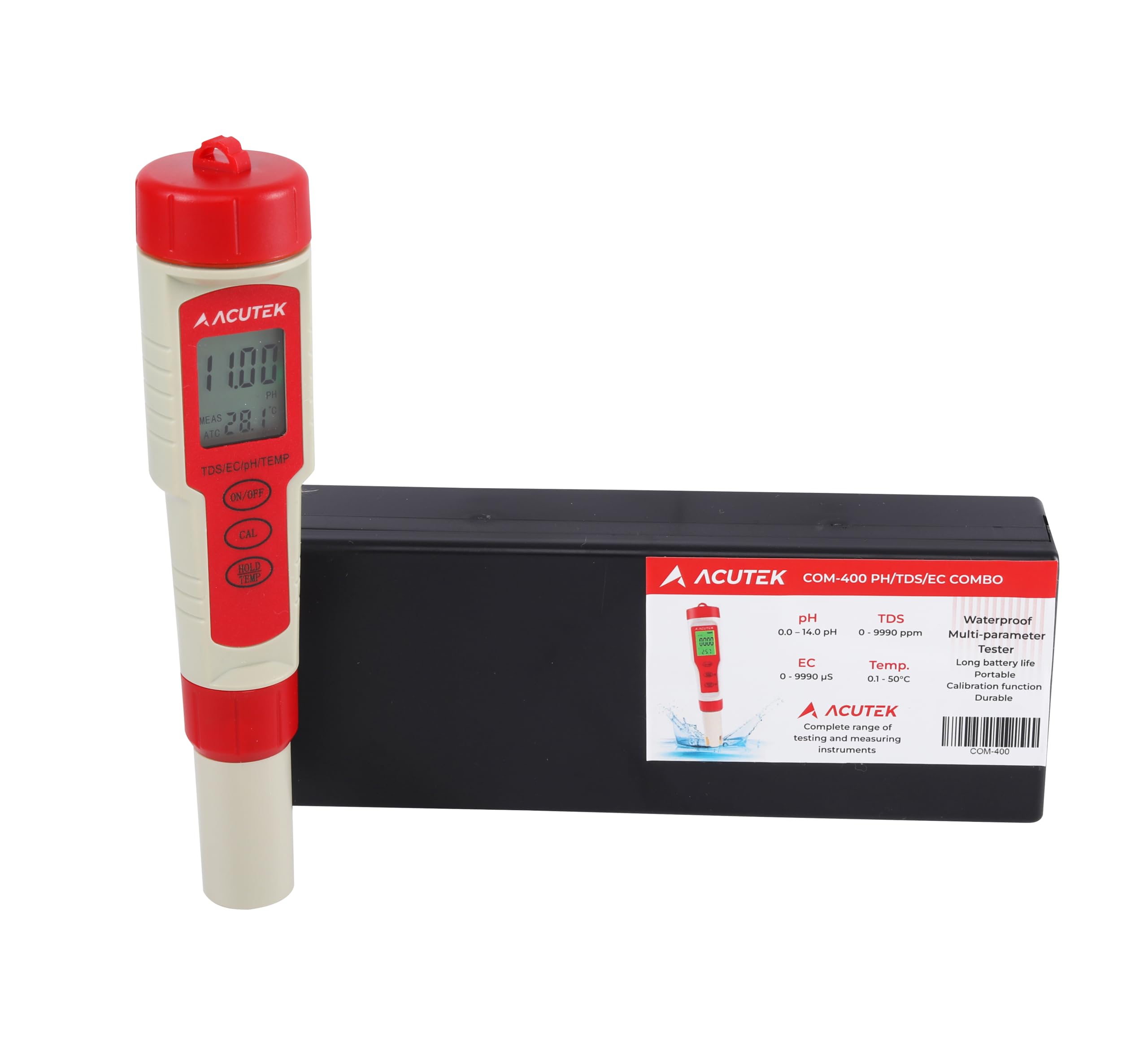 Genex 4 in 1 Combo PH/TDS/EC/Temp. Meter | Best Quality I Compact design COM-400 (B0D3P8Z7YF) Amazon Price History, Amazon Price Tracker