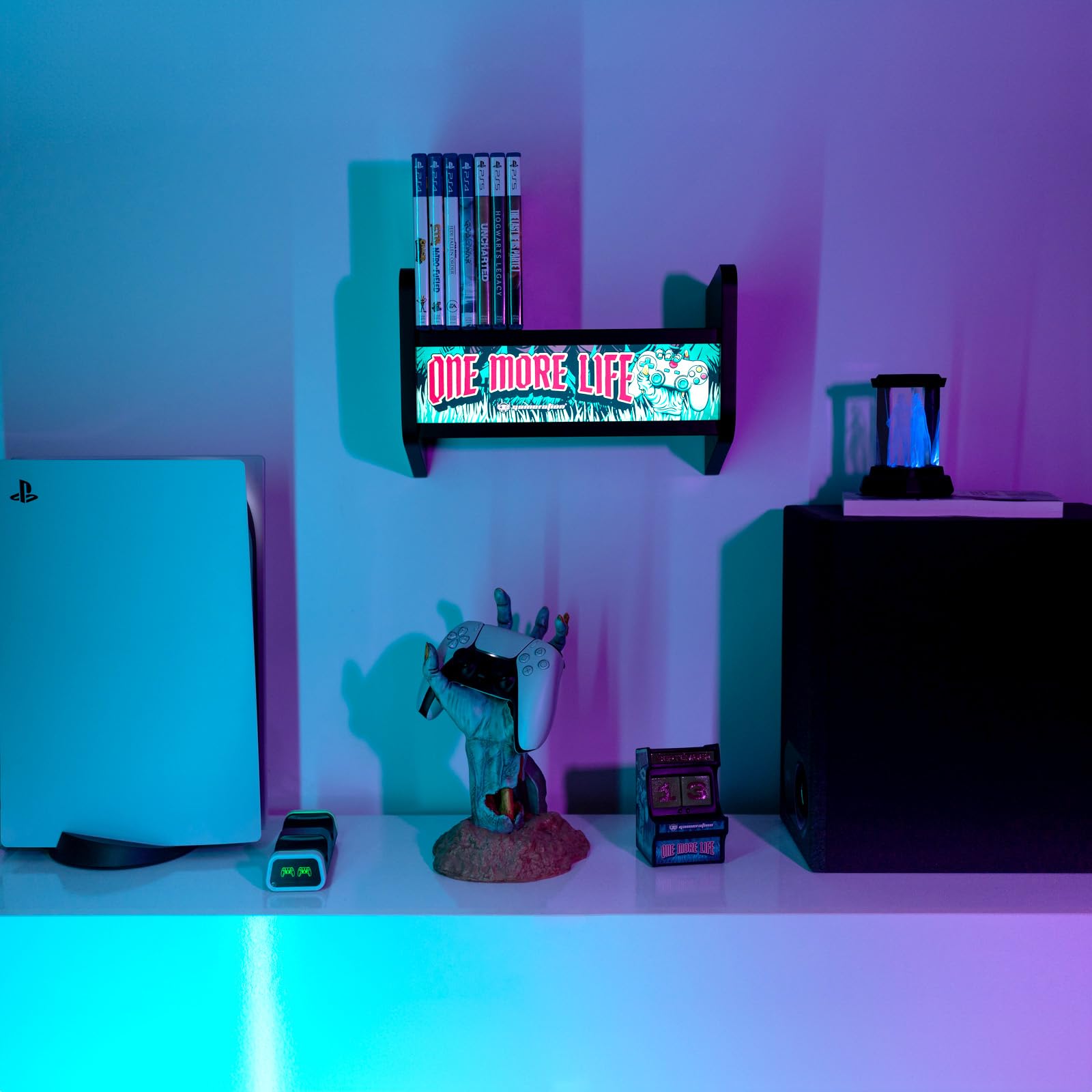 Grupo Erik Lampada Gamer Arcade Console | Lampada Gaming con cavo USB o batterie, Mensola per Videogiochi, Lampada da Parete led, Gamer Gadget, Accessori Stanza Gaming