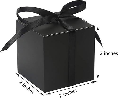 Miniatura 7 de COTOPHER 100 cajas de regalo pequeñas, cajas de regalo de 2 x 2 x 2 pulgadas, cajas de regalo de papel con cintas, caja de dulces para recuerdos de