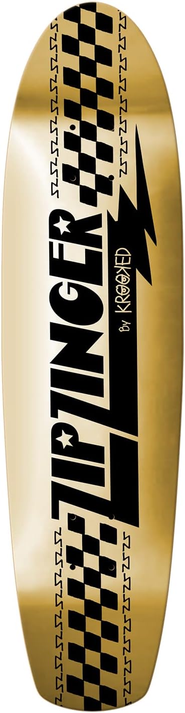 Krooked Skateboard Deck Zip Zinger Gold Foil 7.75" x 30.3"