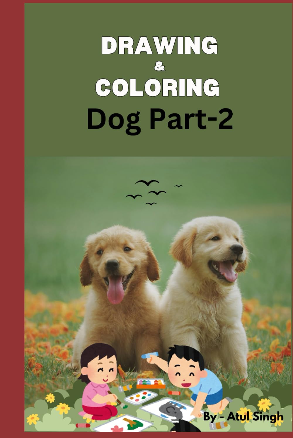 Livre de dessin de chien et croquis avec 30 modèles et 50 pages blanches pour l'art