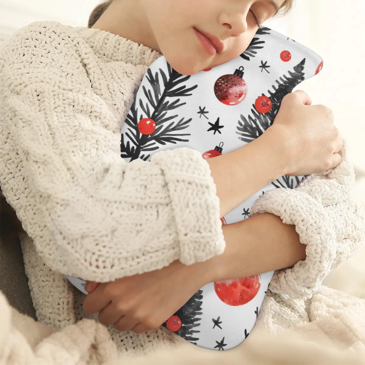 Hot Water Bottle with Soft Cover,2L Colorful Tree Hot Water Bag for Hot and Cold Compress, Hand Feet Warmer, Watercolor Tree Rubber Hot or Cold Water Bottle Halloween Christmas Decorations