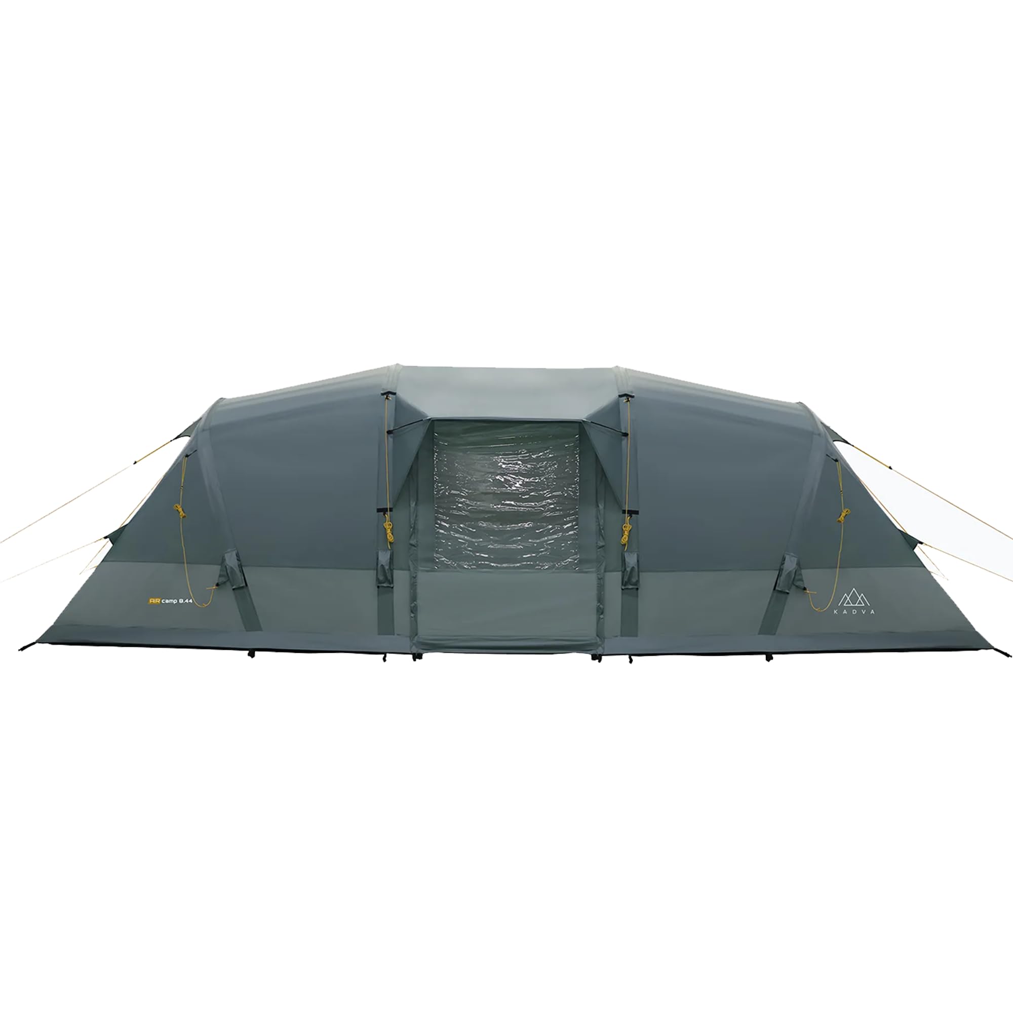 KADVA Namiot Kempingowy AIRcamp 8.44 Osobowy Tunelowa Konstrukcja 640 x 205 x 195 cm Wodoodporność 3000 mm Dwie Sypialnie Przestronny Przedsionek Łatwy Transport Praktyczne Kieszenie Kolor Zielony