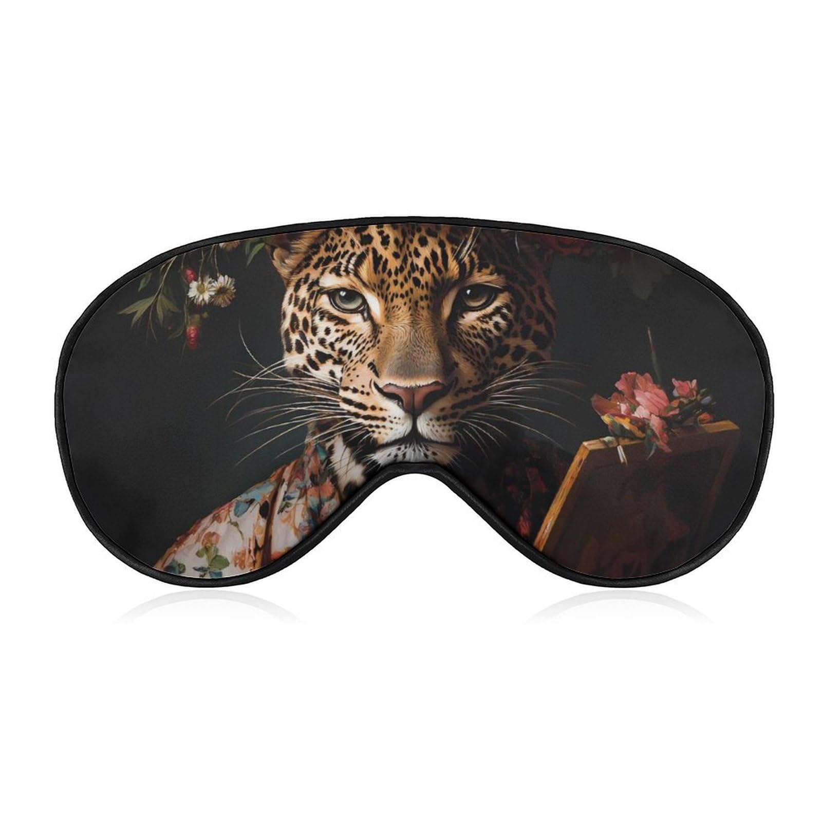 Painter Leopard Sleep Mask Eye Shade Cover Adjustable Strap for Travel Lunch Break Women Men