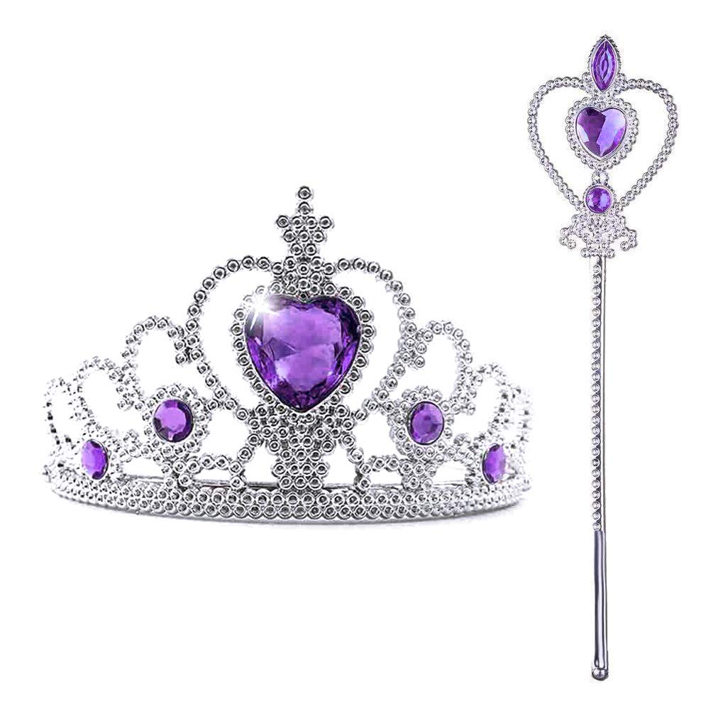 YUPPIN Tiaras and Crowns for Girls Princess Wand and Tiara Gold Plastic Crowns dress up costume (Purple) (B09BR2YPBL) Amazon Price History, Amazon Price Tracker