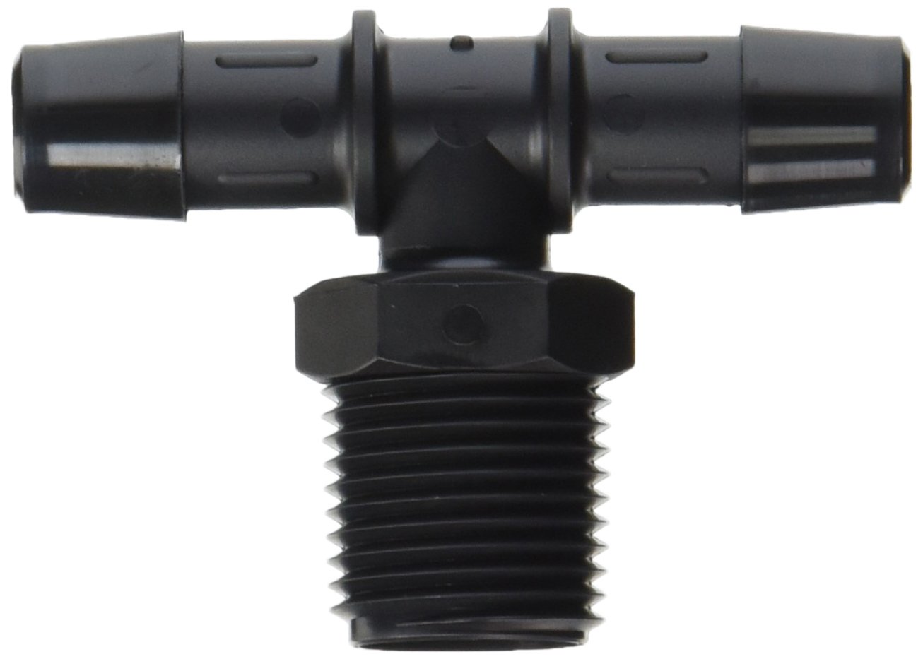 Eldon James T8-8BN Nylon Threaded Miniature Tee, 1/2-14 NPT Thread to 1/2