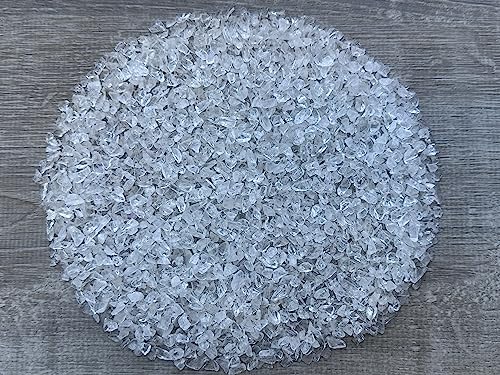 Clear Quartz Chips – Natural Mini Clear Quartz Stones, Crushed Undrilled Clear Quartz, Semi-Tumbled Genuine Clear Quartz (1/4 lb)