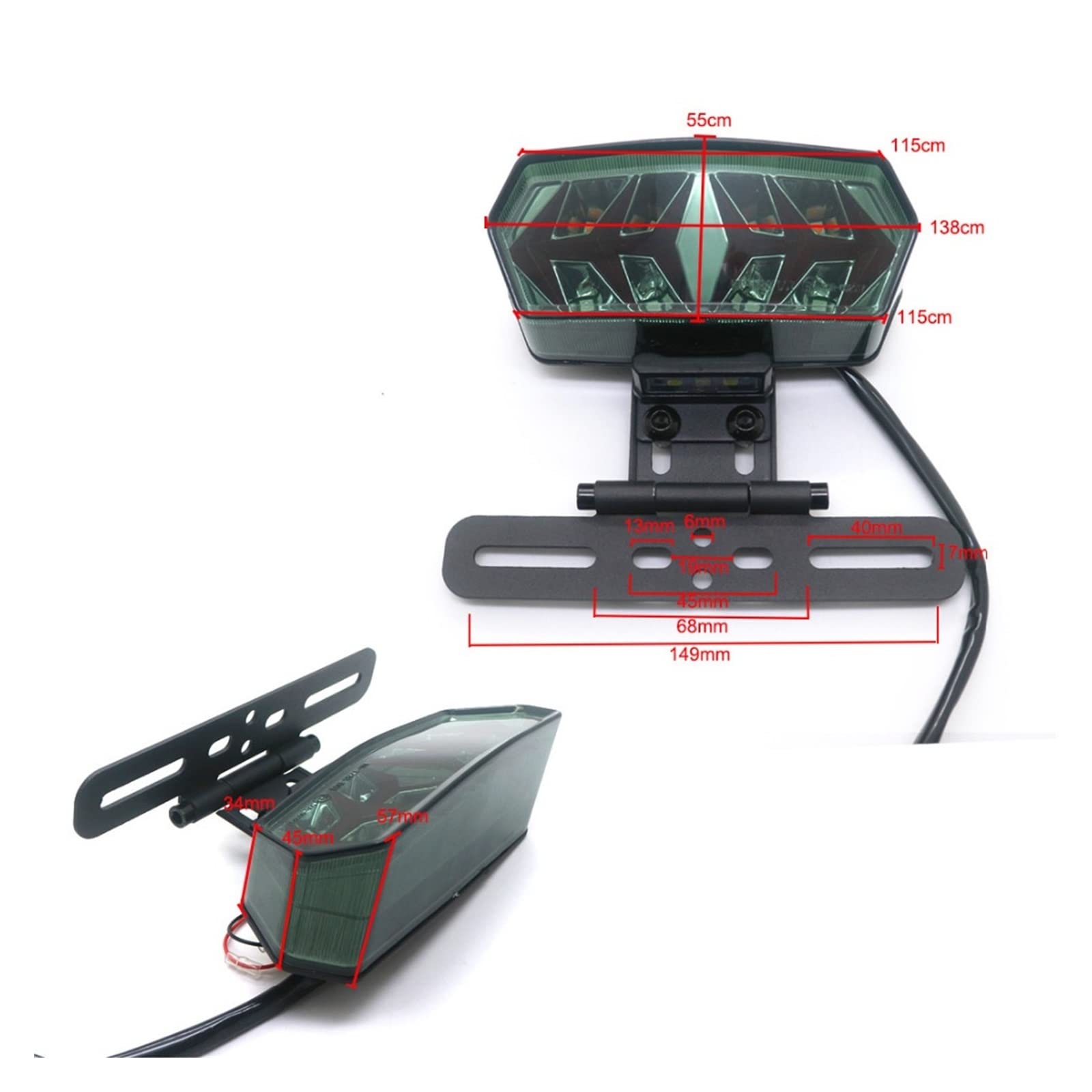 luce targa posteriore Moto LED Fumo Coda Freno Indicatore Di Direzione Luce Staffa Di Montaggio Luce Targa Per Harley Bobber Chopper Cafe Racer