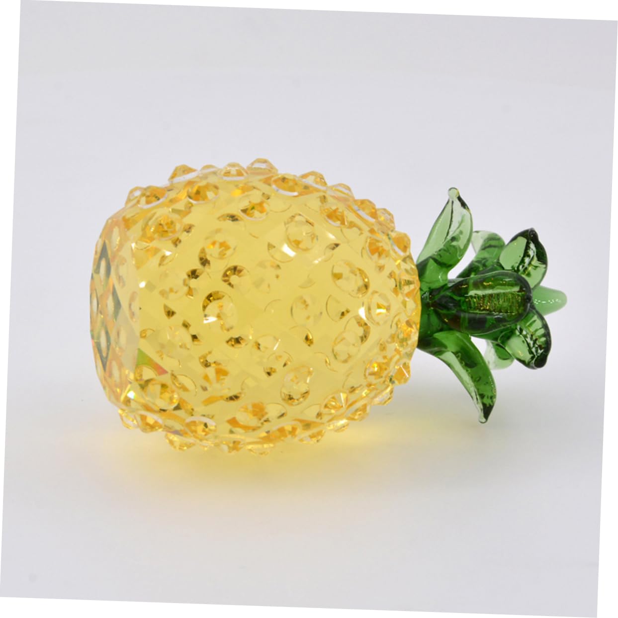 Amosfun 3 Piezas De Piña De Cristal Tallada Adorno De Escritorio Fruta Decoración del Hogar para Fiestas.