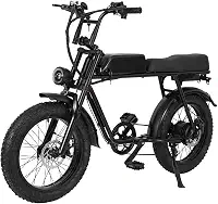 Bicicleta elétrica para adultos, motor sem escovas de 1500 W de potência máxima, 28 MPH, 110 milhas, pneus largos, com bateria removível de 48 V e 20 Ah