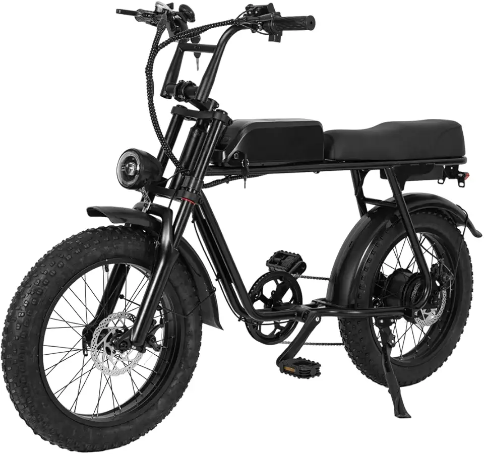Bicicleta elétrica para adultos, motor sem escovas de 1500 W de potência máxima, 28 MPH, 110 milhas, pneus largos, com bateria removível de 48 V e 20 Ah