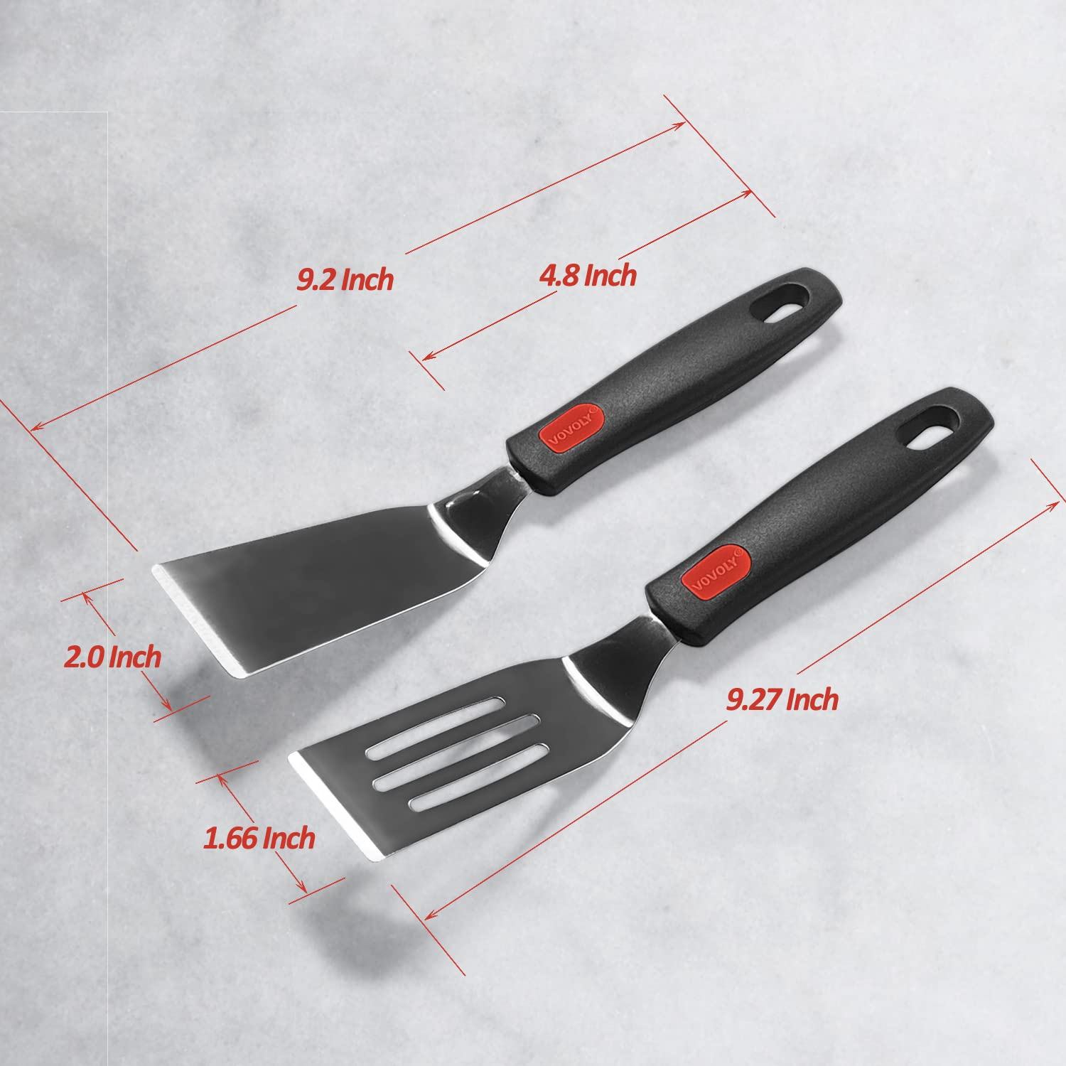Juego de espátulas profesionales de acero inoxidable para servir, voltear o cocinar, ideal para brownies, tiramisú, pasteles, lasaña o galletas, etc.