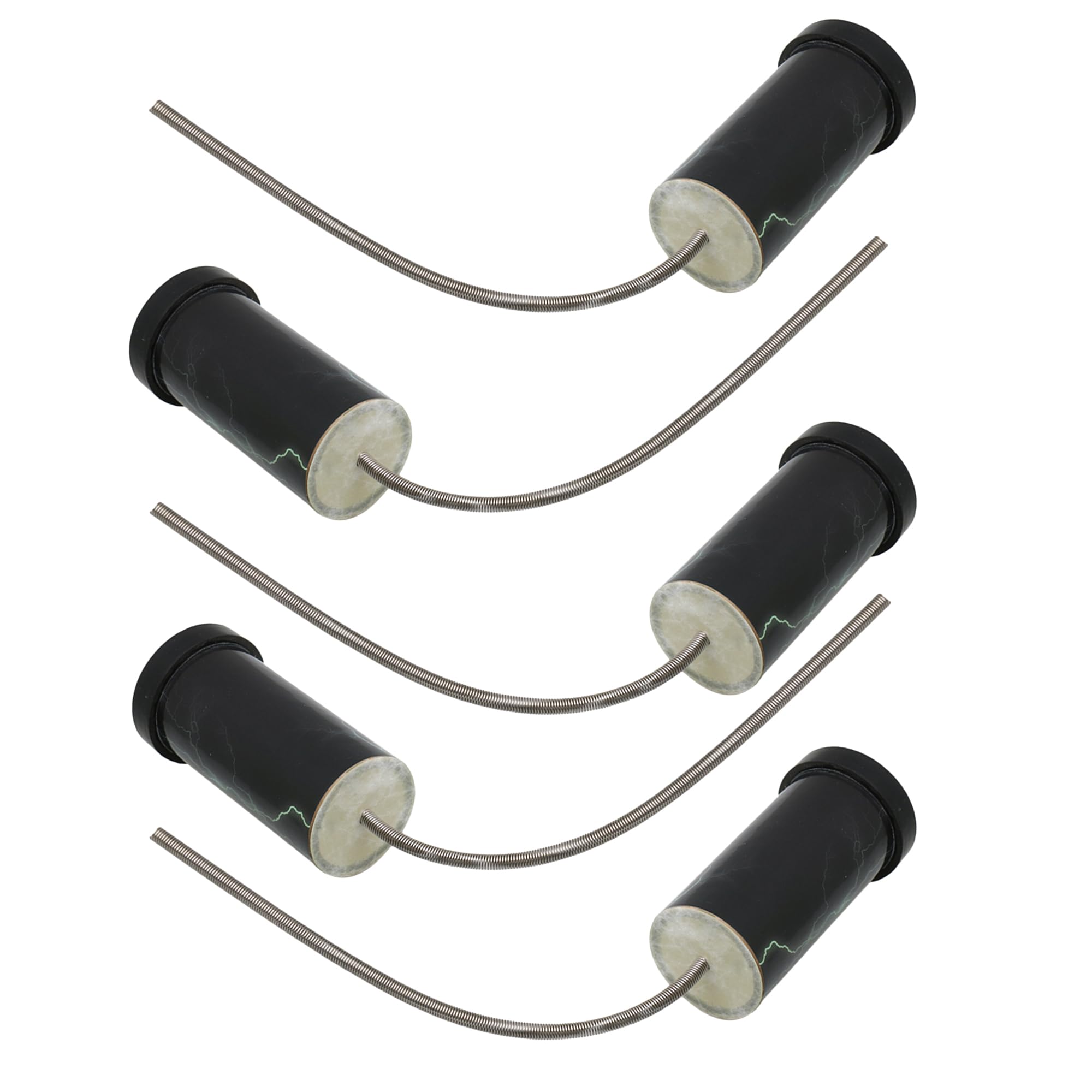 Bstinay 5pcs Mini Spring Drum Thunder Tube Drum Instrument 3.35 Inch Black