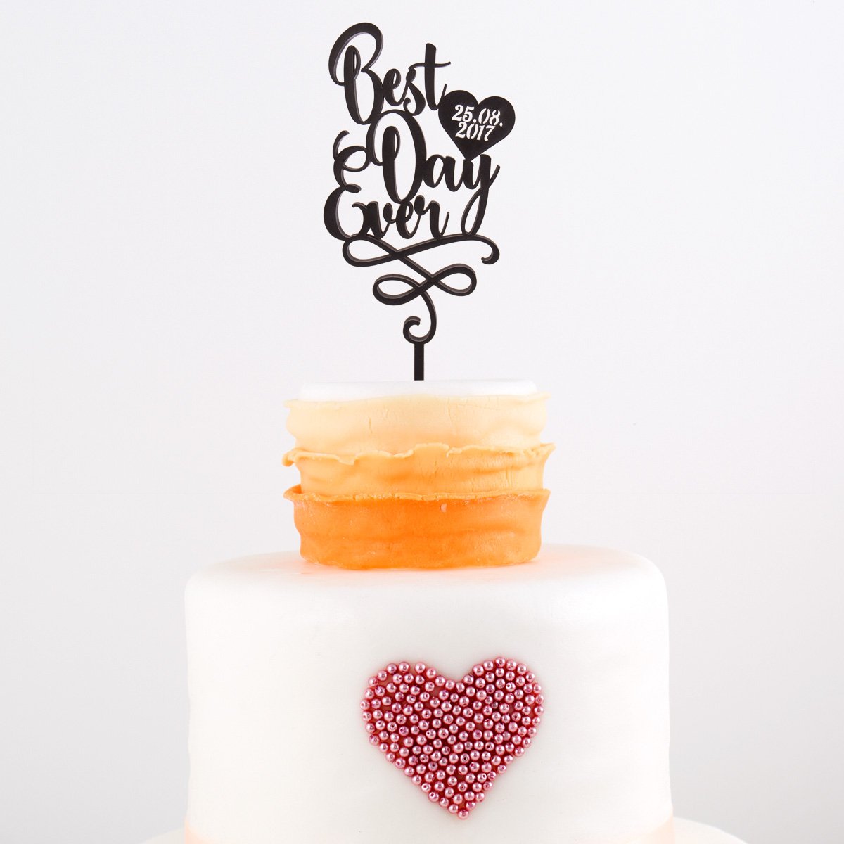 KLEINLAUT individueller Caketopper zur Hochzeit - mit Eurem Datum - 15cm breit - Wähle eine Farbe - Türkis