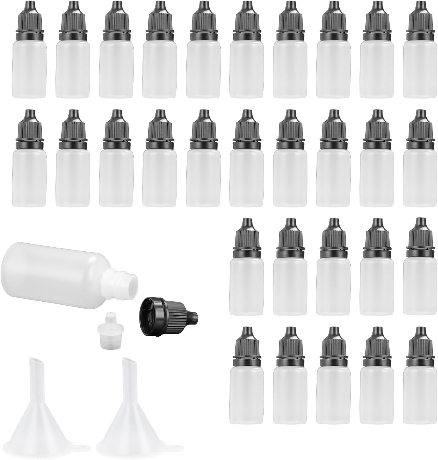 YOUNTHYE 200PCS 10ml Dropper Bottle, Plastic Dropper Bottle Squeezable