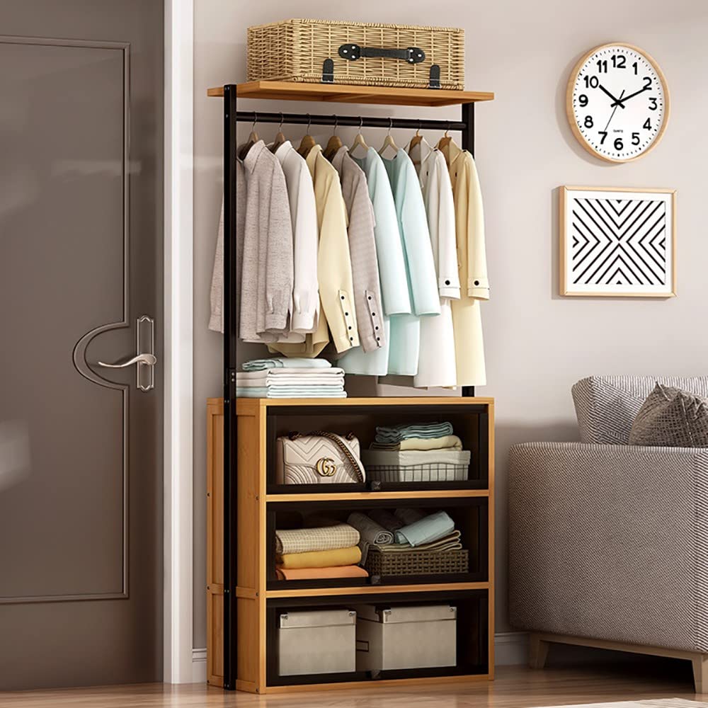 Supporto appendiabiti per carichi pesanti, stendibiancheria con asta appendiabiti e 3 scatole portaoggetti, appendiabiti con ripiano superiore/78 * 32 * 175 cm/78 * 32 * 175 cm Comfortable anniversary