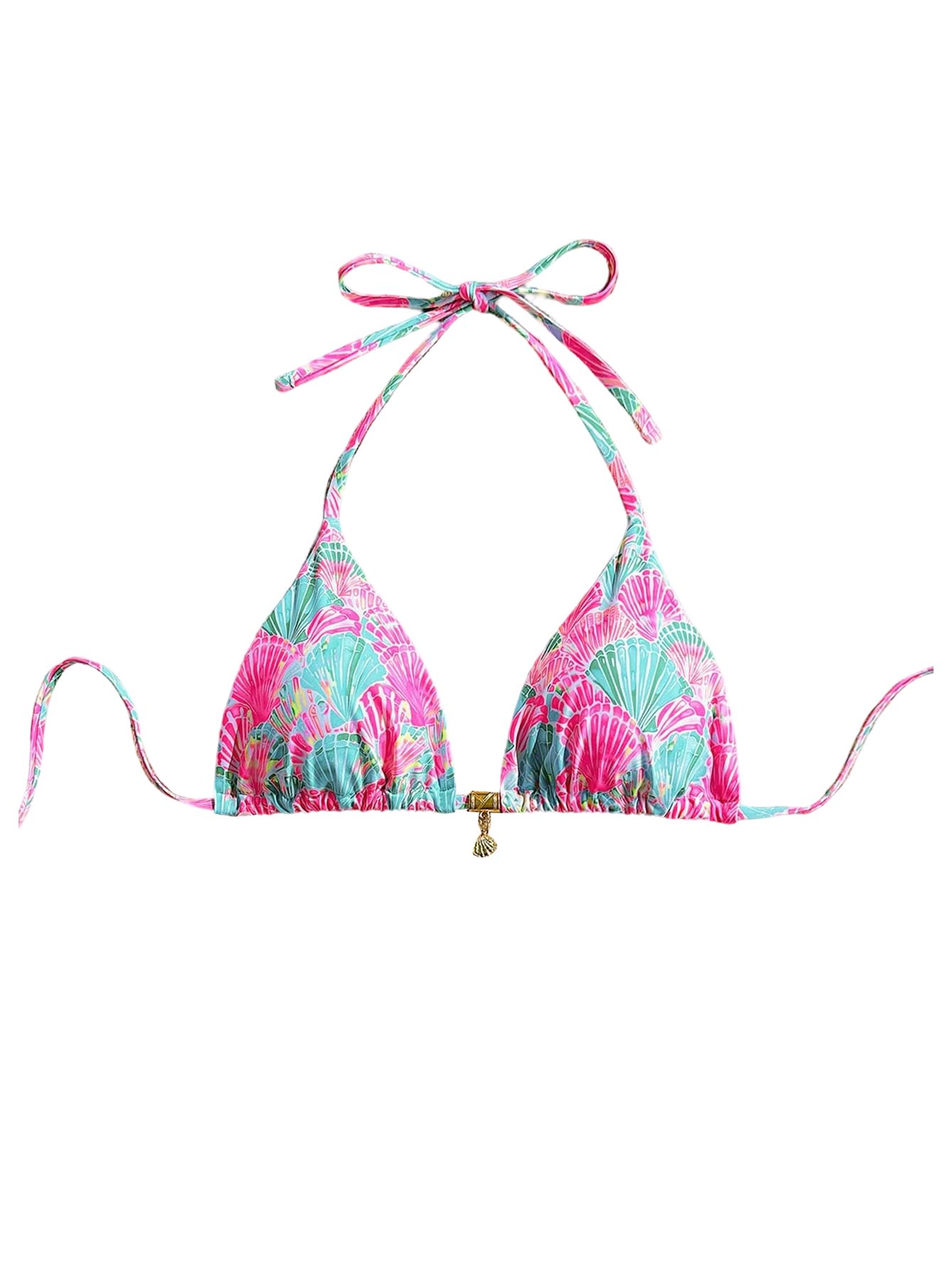 soly hux Women's Bikini Top Halter Triangle Padded Swimsuit Top Only Swim Vacation Bathing Suit-picture-47