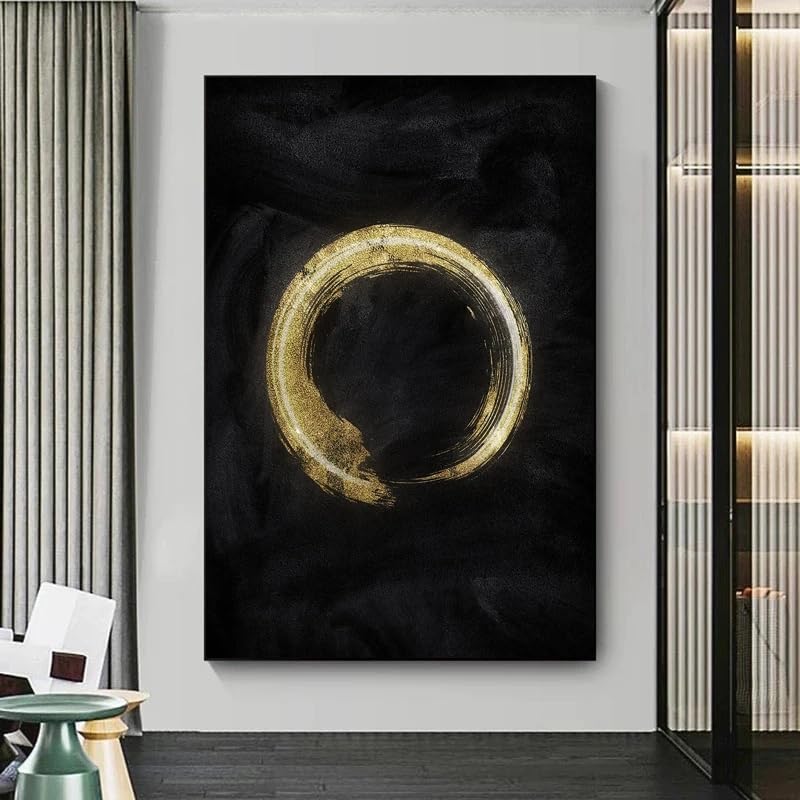 Cercle zen doré affiche déco murale MAIMANG noir or 40 x 60 cm