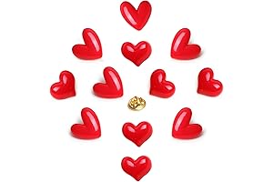 12Pcs Valentines Day Heart Pins Resin Small Red Heart Brooch Cute