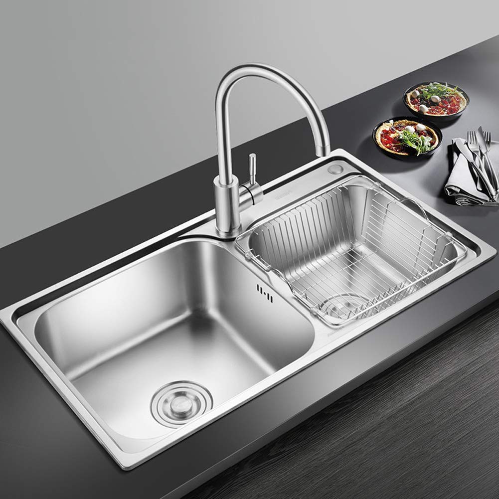 Évier de cuisine double cuve inox fait à la main pour simplifier vos repas de famille
