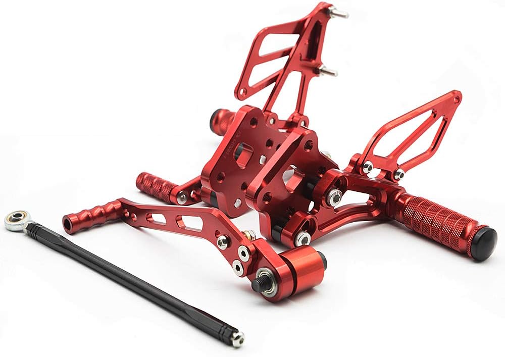 Krace Front Motorcycle Rearsets Footpegs Foot Pegs Rear Set Footrests Brake Shift Pedals Fully Adjustable Foot Boards Fit For Suzuki GSXR600 GSXR750 2006-2010