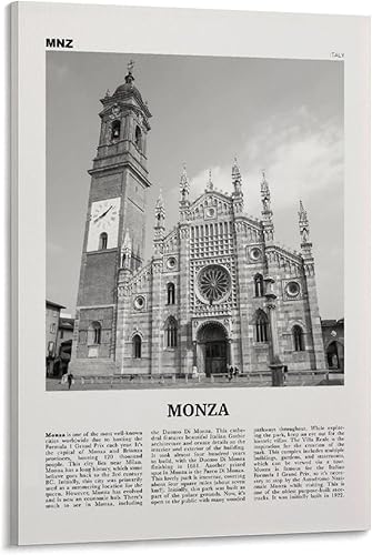 Miniatura 1 de Monza Print Black and White, Monza Wall Art, Monza Poster, Monza Photo, Monza Wall Décor, Monza Map, Poster for Room Aesthetics Canvas Wall Art
