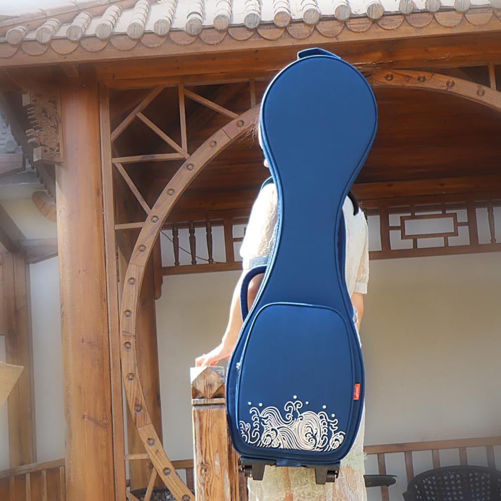 Borsa per liuto cinese, borsa portatile per liuto con ruote, custodia per strumenti a pipa cinese, borsa per strumenti a pipa cinese, borsa per liuto ispessita, custodia per liuto, custodia per liuto,