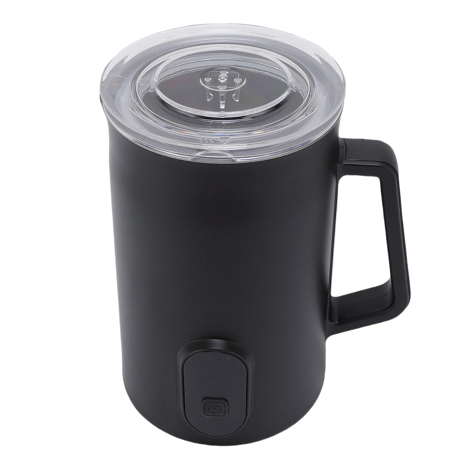 Dioche Elektryczny Spieniacz do Mleka i Parowiec 4 w 1 Automatyczny Spieniacz Ciepłego Zimnego Mleka do Kawy Latte Cappuccino Gorąca Czekolada Czarny Stal Nierdzewna 160 Ml (Wtyczka UE 220 V)