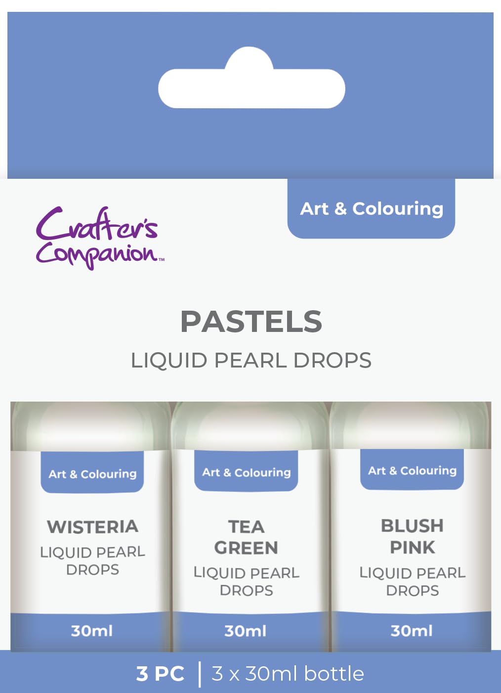 Crafter's Companion Liquid Pearl Drops - Pastels - Pack of 3-30ml Each Bottle