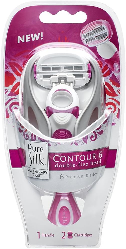 Amazon.com: Pure Silk Contour 6 Women's Razor with 2 Razor Blade ...