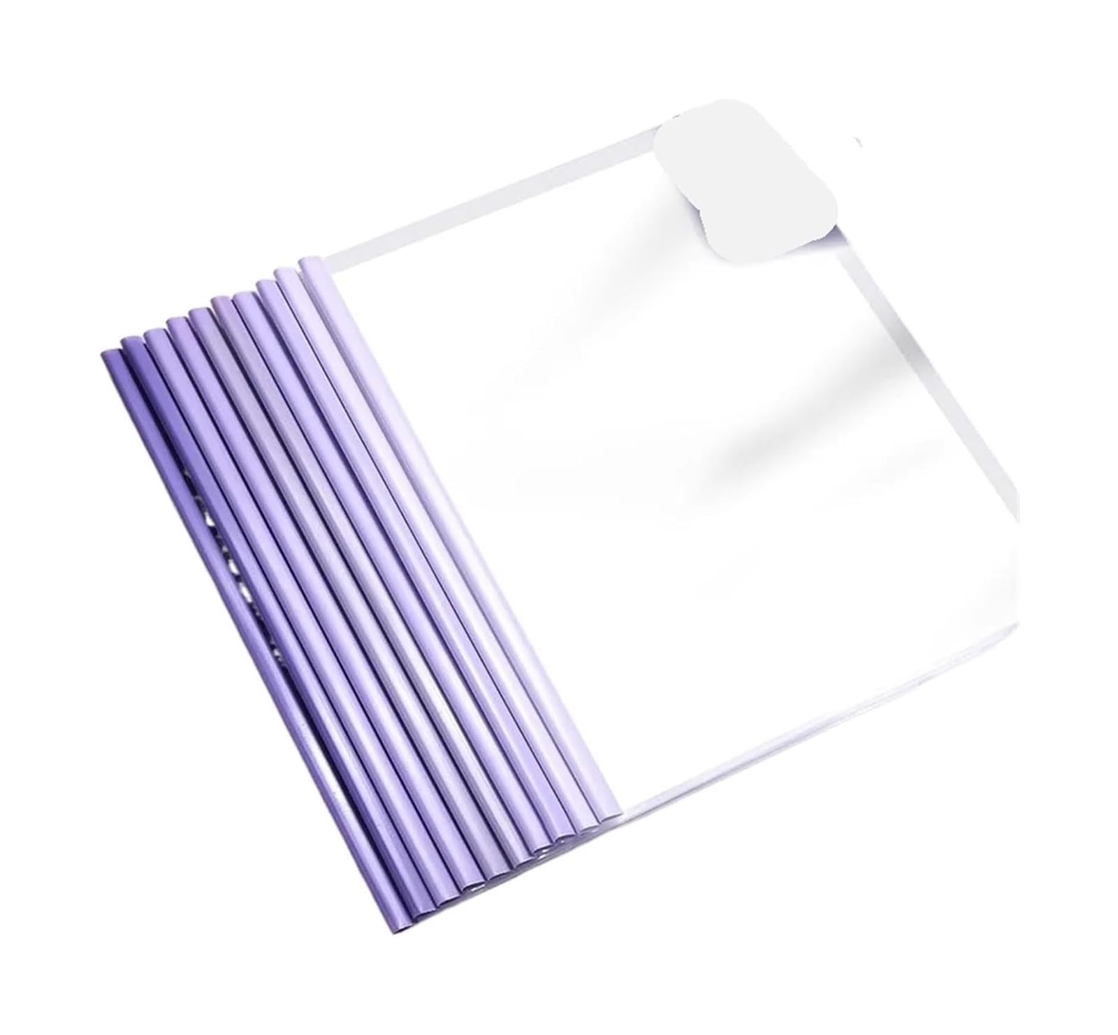 Cartella A4 trasparente da 20 pezzi con clip for asta disegno | Organizer da ufficio, multicolore(Purple)