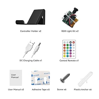 Amazon.com: 2 Pack Controller Holder Stand with 16-Color RGB