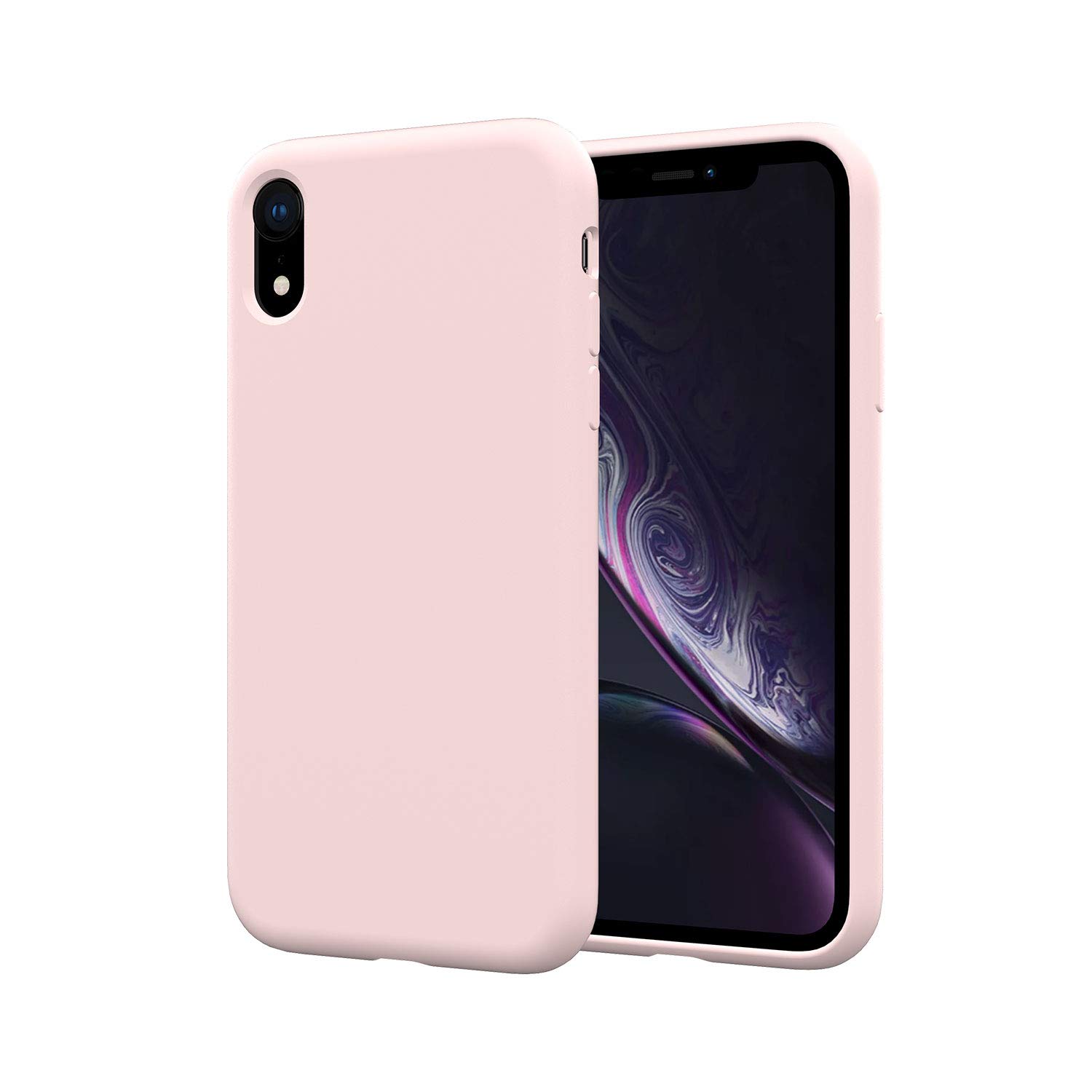Deulec Soft Silicone Case - Back Cover with Micro Fiber Lining & Liquid Silicone Gel - for iPhone XR (Blush Pink)
