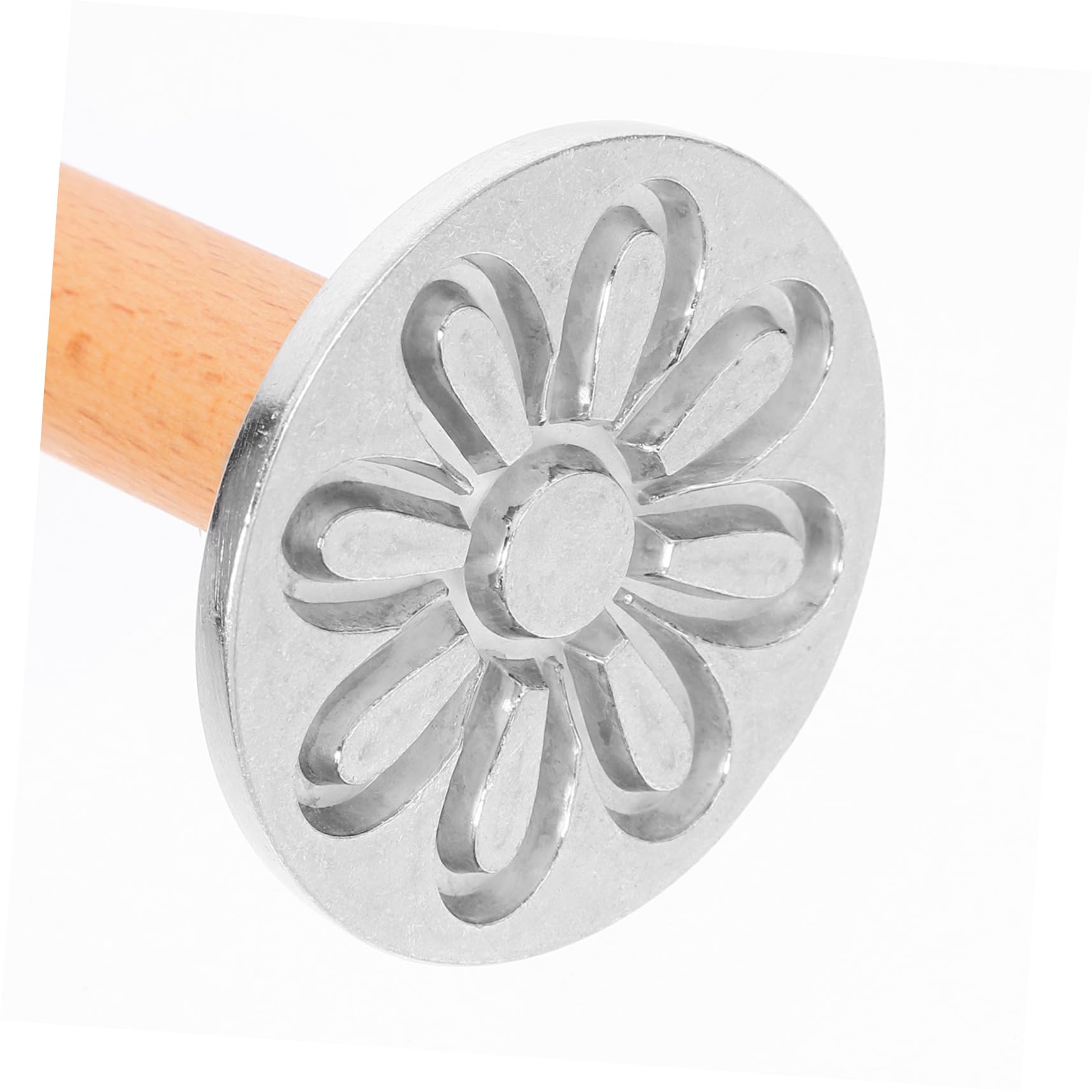 OFFSCH 2pcs Heart Flower Cookie Stamps Wooden Handle Cookie Easy Clean Store Baking Tools for Beginners