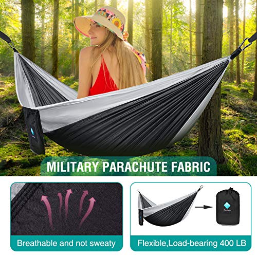 image for ERUW CozyHoliv Camping Hammock, Single Portable Parachute Hammocks for