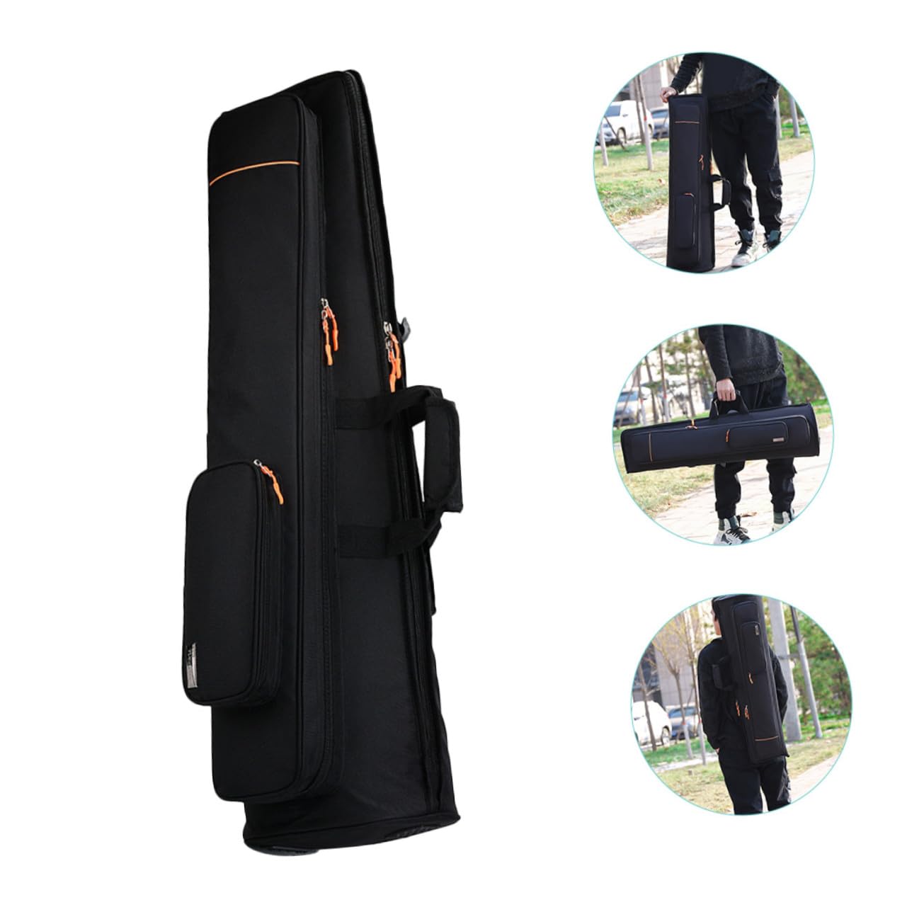 Bolsa De Almacenamiento Para Trombón Tenor En Tela Oxford Resistente Al Agua, Dos Bolsillos Delanteros y Acolchado De 16 Mm Para Protección y Comodidad