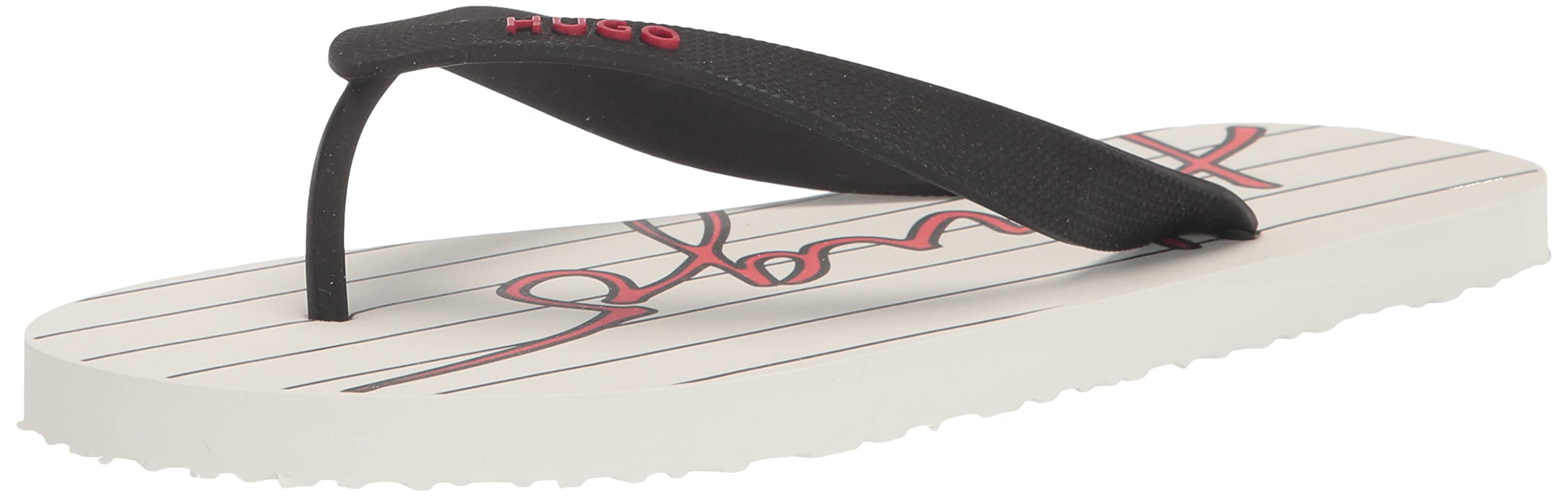 Tongs HUGO pour homme avec logo script et imprimé rayures - 8