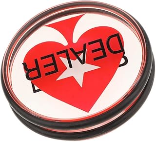 7.6 cm Dealer Button mit Gummiring Casino Poker Chip für Texas Holden, Blackjack, Roulette High