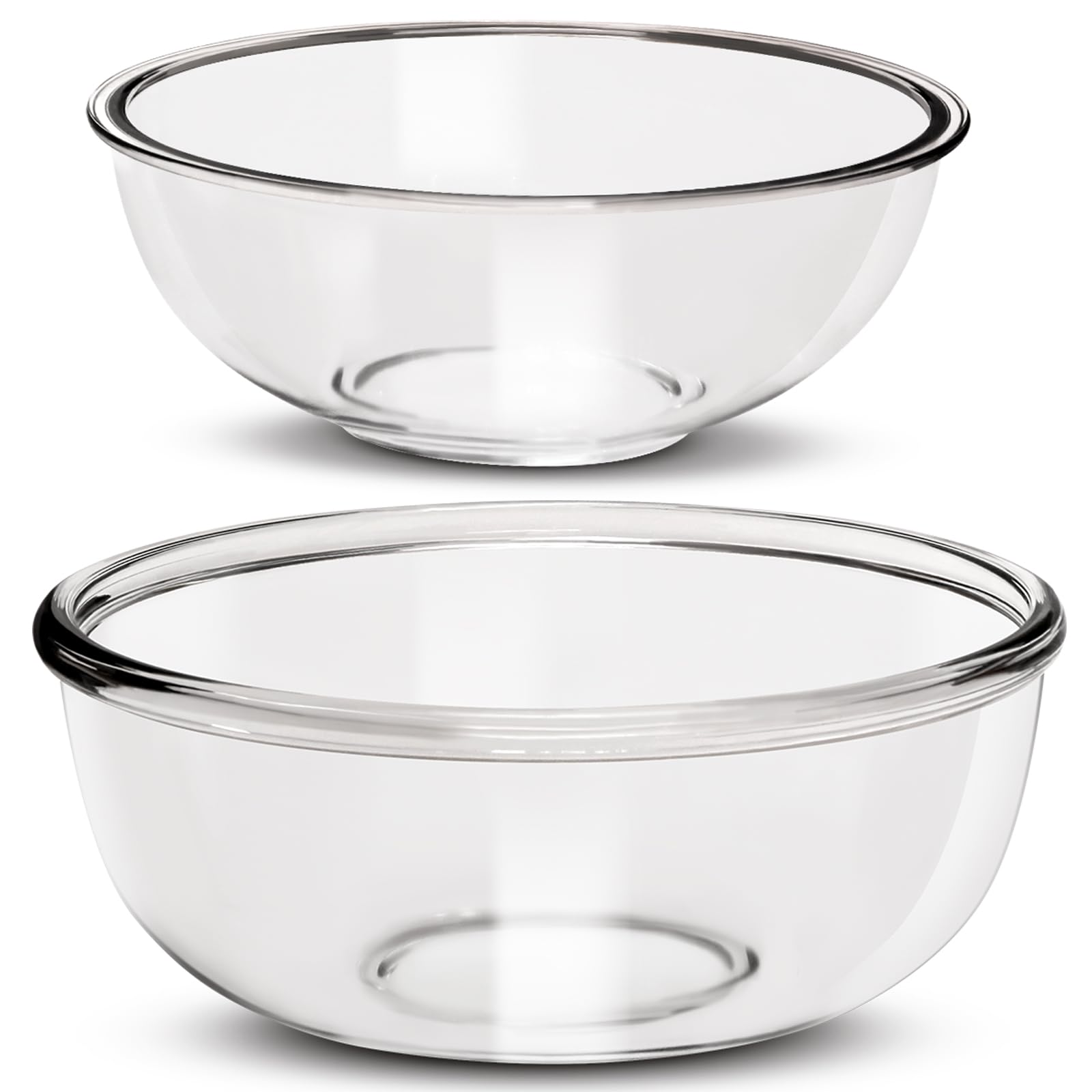 BECFISH Large Borosilicate Glass Mixing Bowls