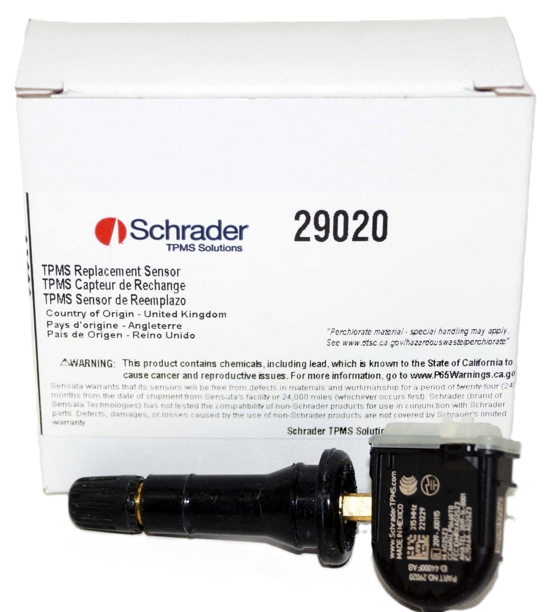 SCHRADER TPMS 空気圧センサー 315MHz ・英国製 *動作未確認 Amazon.com: Schrader 29020 Rubber Snap-in TPMS Sensor 315MHz